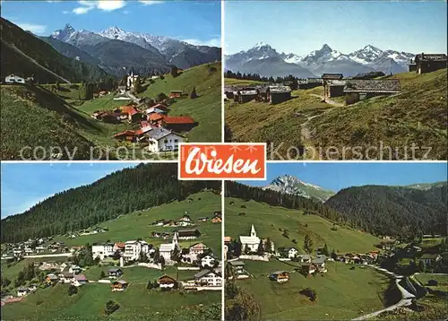 Wiesen Albula mit Tinzenhorn Piz Mitgel Wieseneralp Valbellahorn Kat. Wiesen