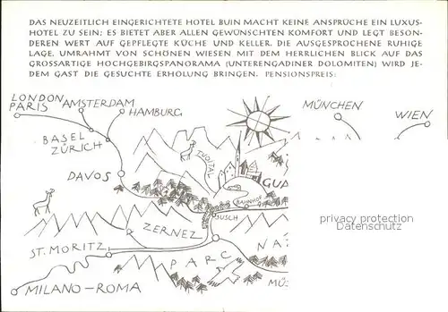 Guarda Inn Hotel Buin mit Lageplan Kat. Guarda