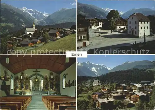 Ernen Kirche Inneres Dorfplatz Muehlebach Kat. Ernen