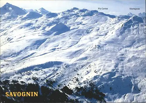 Savognin Skigebiet Radons mit Piz Grisch Cartas und Martegnas Kat. Savognin