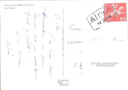Ambri Piotta Panorama con Quinto / AmbrÃ¬ /Bz. Leventina