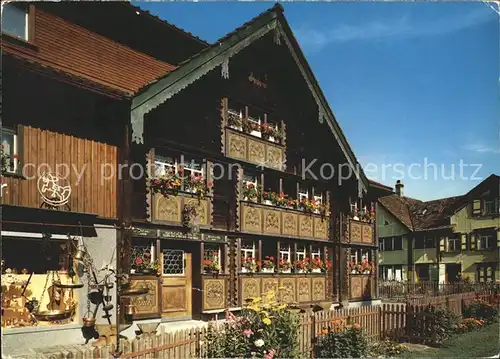 Appenzell IR Bemaltes Haus des Glockensattlers Hampi Faessler Kat. Appenzell