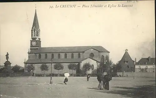 Le Creusot Saone-et-Loire Le Creusot Place Schneider Eglise St Laurent * / Le Creusot /Arrond. d Autun