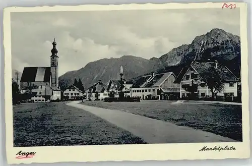 Anger Chiemgau Marktplatz ungelaufen ca. 1930 / Anger /Berchtesgadener Land LKR