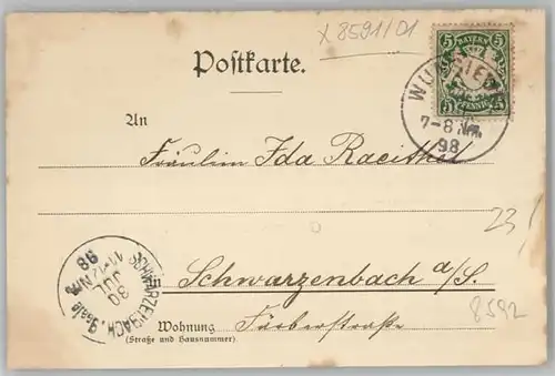 Bad Alexandersbad Kuranstalt Kurhaus Badehaus x 1898 / Bad Alexandersbad /Wunsiedel LKR