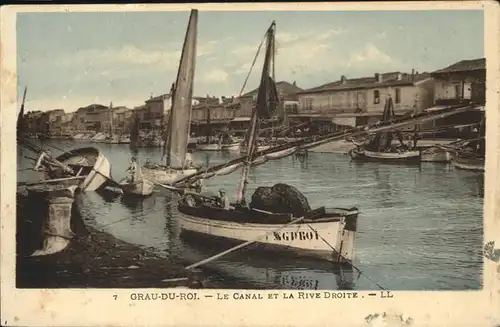 Le Grau-du-Roi Gard Canal la Rive Droite  / Le Grau-du-Roi /Arrond. de Nimes
