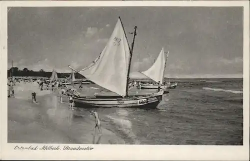 Ahlbeck Ostseebad Segelboot Strand / Heringsdorf Insel Usedom /