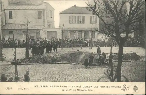 Paris Les Zeppelins sur Paris  * / Paris /Arrond. de Paris