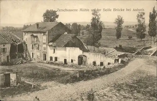 Aulnois-sur-Seille Zerschossene Muehle Bruecke / Aulnois-sur-Seille /Arrond. de Chateau-Salins