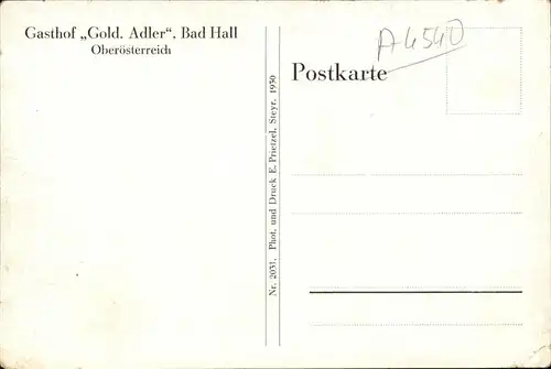 Bad Hall Oberoesterreich Gasthof Goldener Adler / Bad Hall /Steyr-Kirchdorf