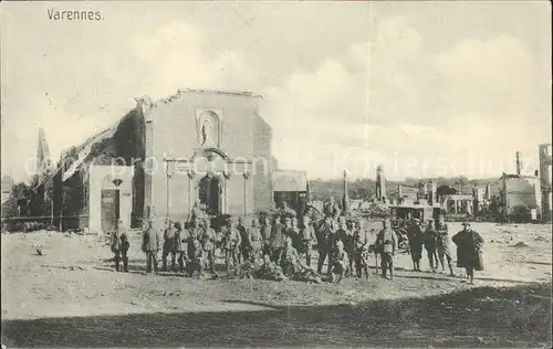 Varennes sur Seine Soldaten Ruine Kirche  Kat. Varennes sur Seine