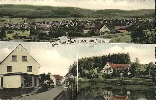 Holzhausen Siegerland Panorama Dorfpartien Kat. Burbach