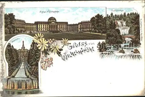 Wilhelmshoehe Kassel Schloss Wilhelmshoehe Teufelsbruecke Cascaden Kat. Kassel