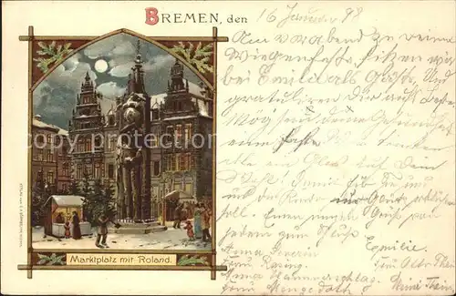 Bremen Marktplatz mit Roland Kat. Bremen