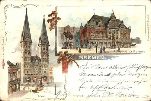 Bremen Rathaus mit Roland Dom Kat. Bremen