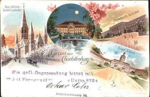 Charlottenburg Kaiser Wilhelm Gedaechtniskirche Polytech Hochschule Koenigl Schloss / Berlin /Berlin Stadtkreis