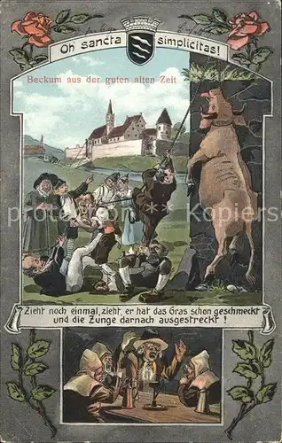 Beckum Westfalen Karikatur aus der guten alten Zeit Kat. Beckum