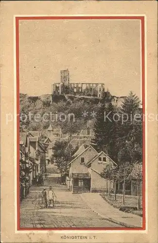 Koenigstein Taunus Dorfpartie mit Schlossruine Kat. Koenigstein im Taunus