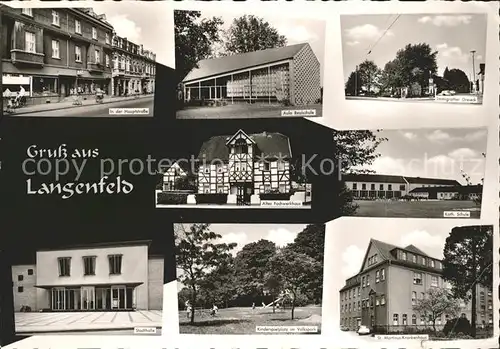 Langenfeld Rheinland Hauptstr Aula Realschule Altes Fachwerkhaus Kath Schule Stadthalle Volkspark Kat. Langenfeld (Rheinland)