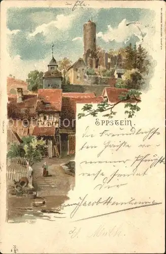 Eppstein Taunus Dorfpartie mit Burg Kat. Eppstein