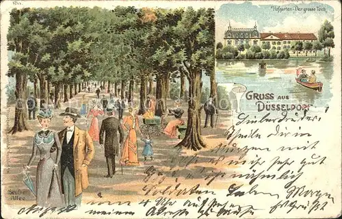 Duesseldorf Hofgarten Grosser Teich Seufzer Allee Kat. Duesseldorf