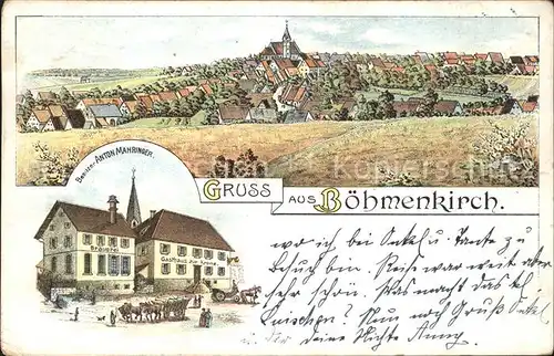 Boehmenkirch Panorama Brauerei Gasthof zur Krone Kat. Boehmenkirch