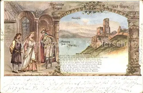Kaub Rheinische Burgen und Sagen Burg Gutenfels Kat. Kaub