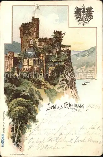 Trechtingshausen Schloss Rheinstein Wappen Kat. Trechtingshausen