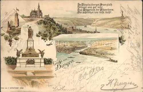 Bingen Rhein Maeuseturm Nationaldenkmal Niederwald Kat. Bingen am Rhein