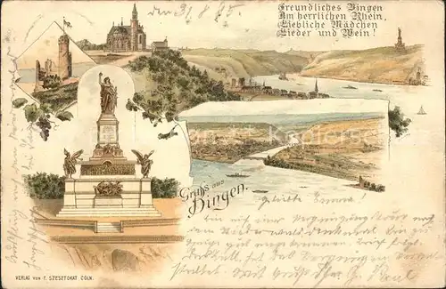 Bingen Rhein Burg Rochuskapelle Nationaldenkmal Niederwald Nahemuendung Deutsche Reichspost Kat. Bingen am Rhein