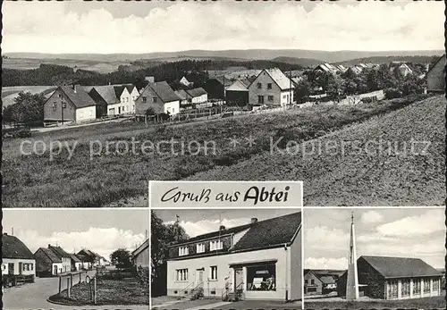 Abtei Hermeskeil Panorama Strassenpartie Laden Kirche / Hermeskeil /Trier-Saarburg LKR