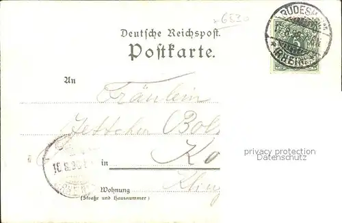 Ruedesheim Rhein Burg Ehrenfels Kuenstlerkarte Deutsche Reichspost Kat. Ruedesheim am Rhein