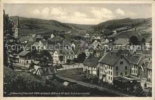 Voehrenbach Ortsansicht mit Kirche Hoehenluftkurort Schwarzwald Kat. Voehrenbach