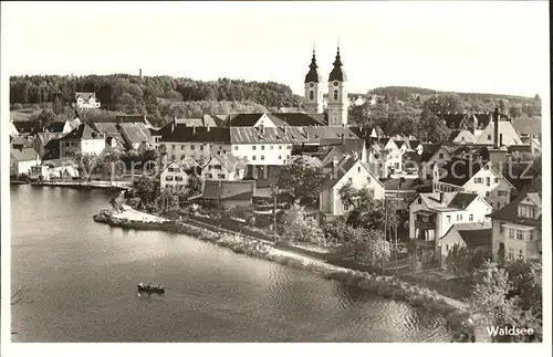 Bad Waldsee Stadtsee Stiftskirche Kat. Bad Waldsee