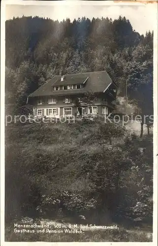 Menzenschwand Gasthaus Pension Waldeck Kat. St. Blasien