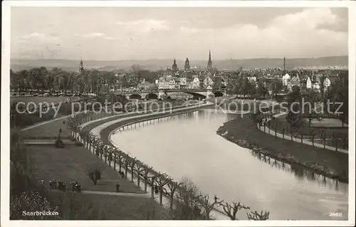 Saarbruecken Partie an der Saar Stempel Deutschlandflug Kat. Saarbruecken