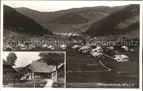 Menzenschwand Gasthof Pension zur Linde Panorama Schwarzwald Bromsilber Kat. St. Blasien