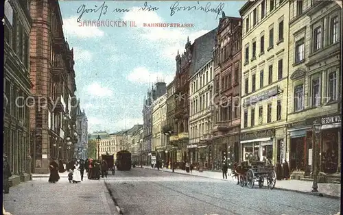 Saarbruecken Bahnhofstrasse Strassenbahn Kat. Saarbruecken