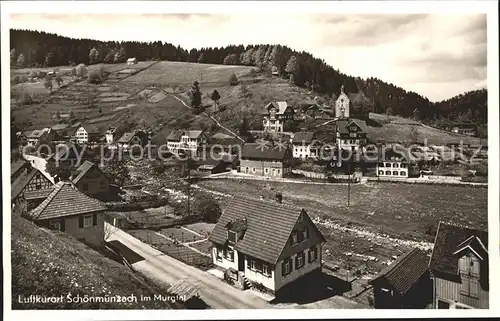 Schoenmuenzach Ortsansicht mit Kirche Luftkurort Murgtal Schwarzwald Kat. Baiersbronn