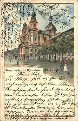 Mannheim Jesuitenkirche Kuenstlerkarte J. Hellmann Kat. Mannheim