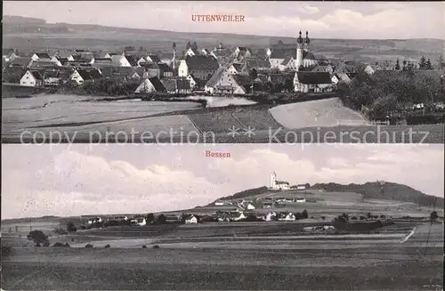 Uttenweiler Gesamtansicht Blick zum Bussen Wallfahrtskirche Kat. Uttenweiler