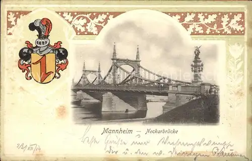 Mannheim Neckarbruecke Wappen Kat. Mannheim