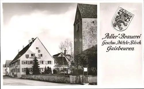 Gaisbeuren Adler Brauerei Wappen Bromsilber Kat. Bad Waldsee