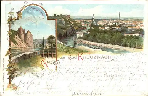 Bad Kreuznach Panorama Nahe Rheingrafenstein Felsformation Deutsche Reichspost Kat. Bad Kreuznach