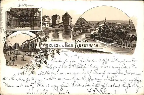 Bad Kreuznach Elisabethbrunnen Brueckenhaeuser Nahe Kurhaus Trinkhalle Kat. Bad Kreuznach