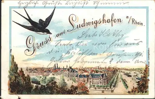 Ludwigshafen Rhein Gesamtansicht Briefschwalbe Kat. Ludwigshafen am Rhein