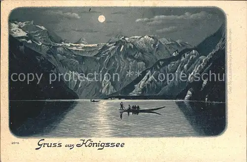 Koenigssee im Mondschein Kat. Schoenau a.Koenigssee