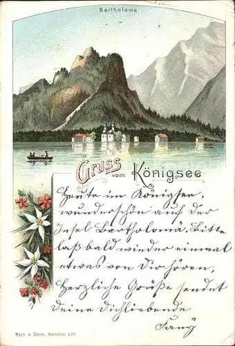 Koenigssee Bartholomae Alpenblumen Kat. Schoenau a.Koenigssee