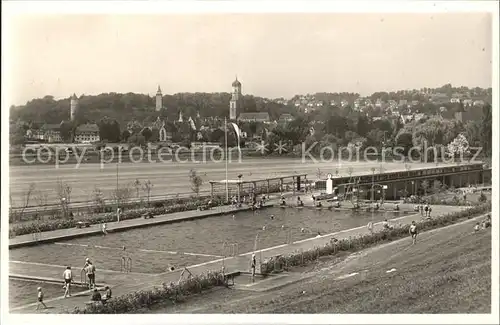 Biberach Riss Staedtisches Freibad Schwimmbad Kat. Biberach an der Riss