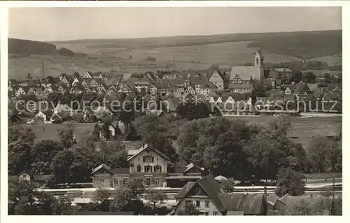 Riedlingen Donau Ortsansicht mit Kirche Bahnhof Kat. Riedlingen